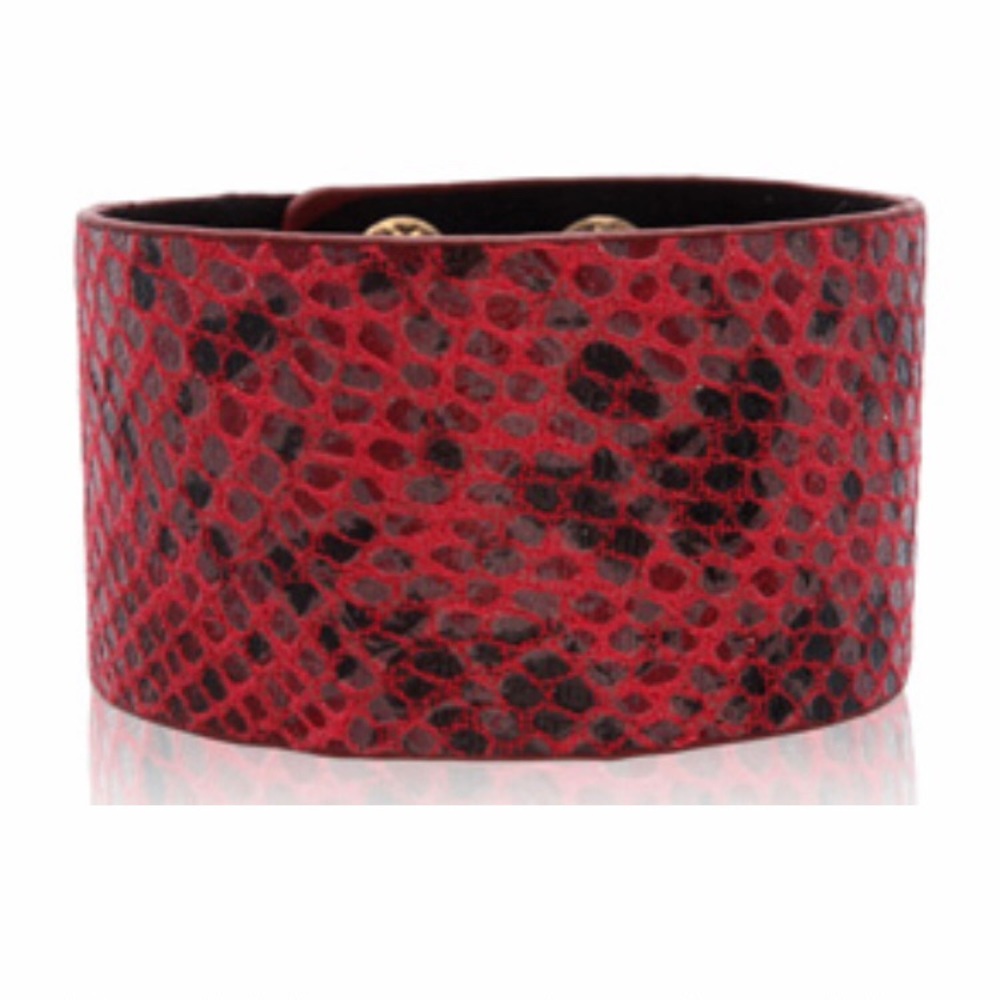 NWT Red Leather Vegan Cuff Bracelet